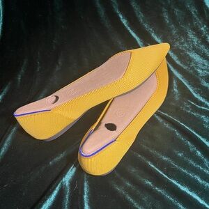 ROTHY'S Yellow Knit The Point Flats Size 11